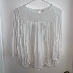 Old Navy White 3/4 Sleeve Shirt